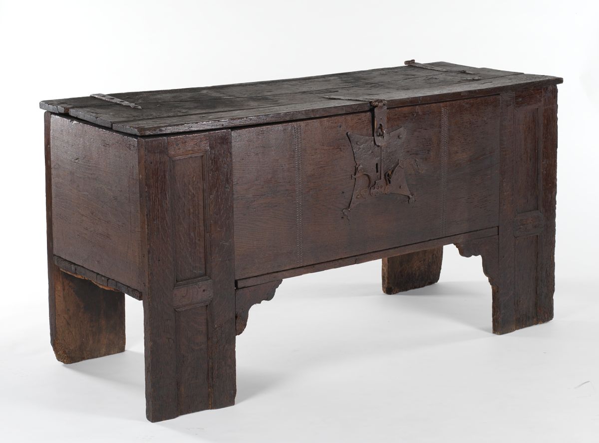 A Large & Rare Medieval Chest, ca. 15th Century, 09.06.14, Sold: $3220