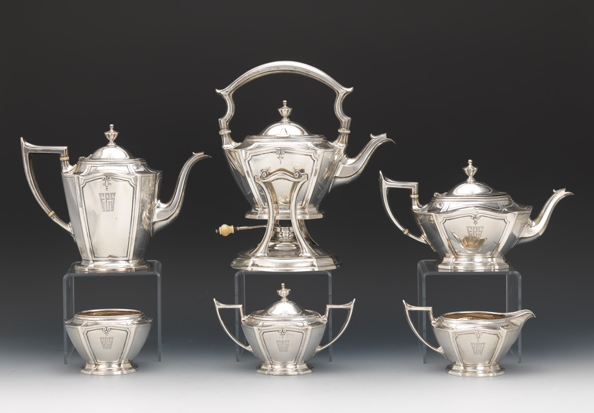 GorhamDurgin Sterling Silver, Six Piece Coffee/Tea Service, "King