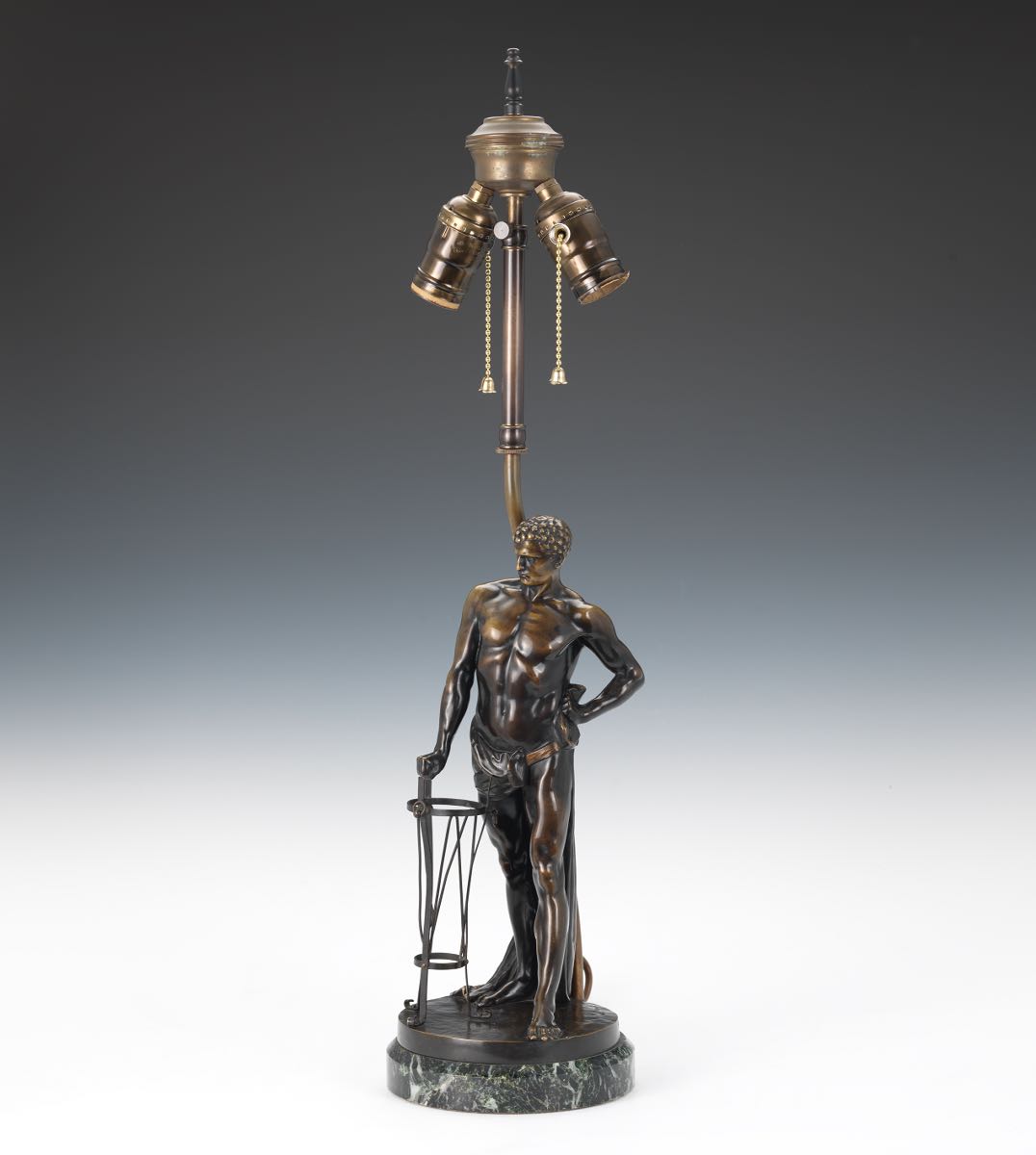 Wilhelm M German B 1861 Bronze Sculpture Mounted As A Lamp Wilhelm M German B 1861 Bronze Sculpture Mounted As A Lamp Base