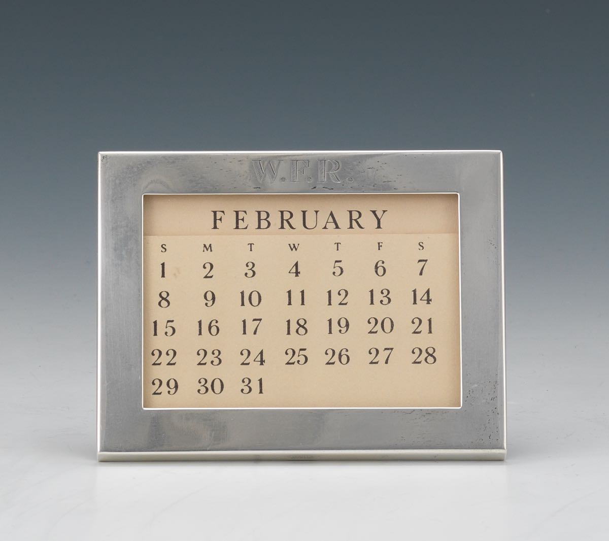 Tiffany & Co. Sterling Silver Perpetual Calendar Frame, 02.19.15, Sold 69