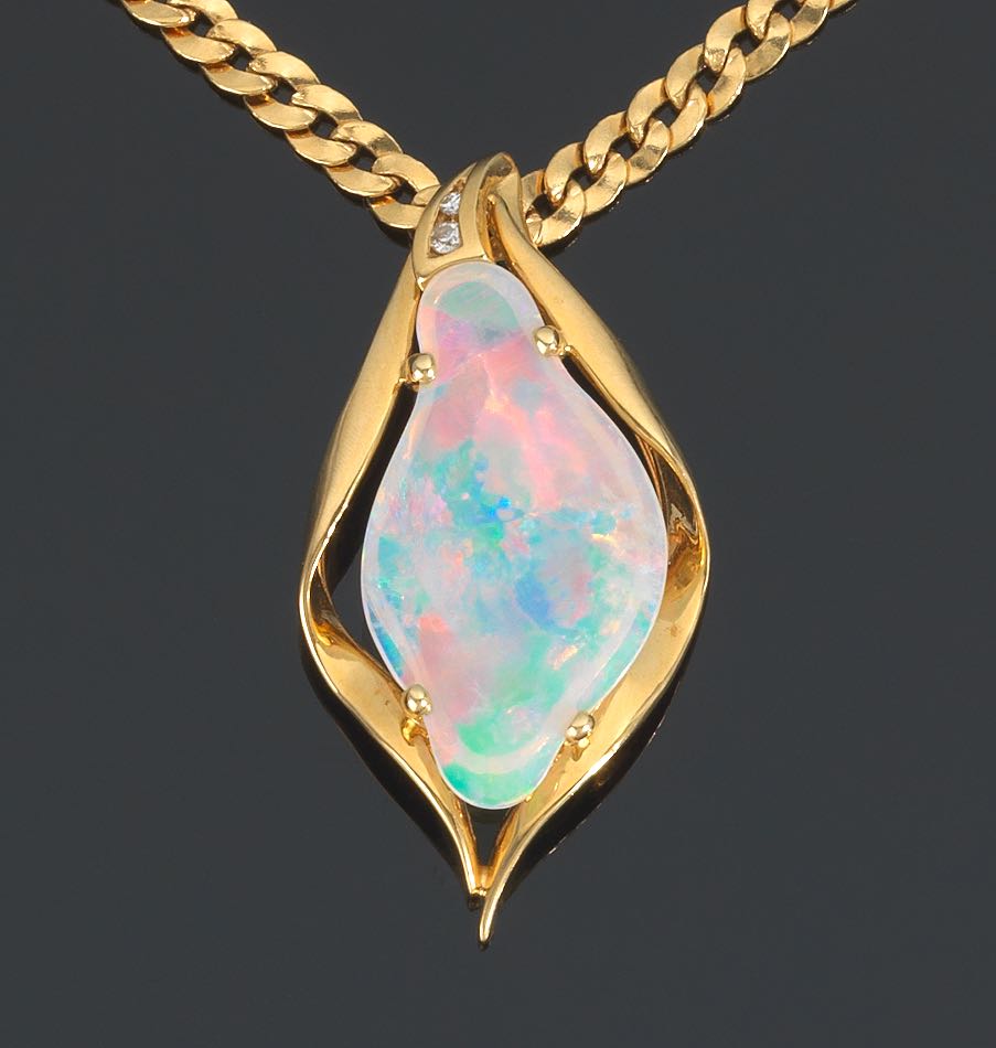 Ladies' Opal and Gold Pendant on Chain , 02.20.15, Sold: $632.5