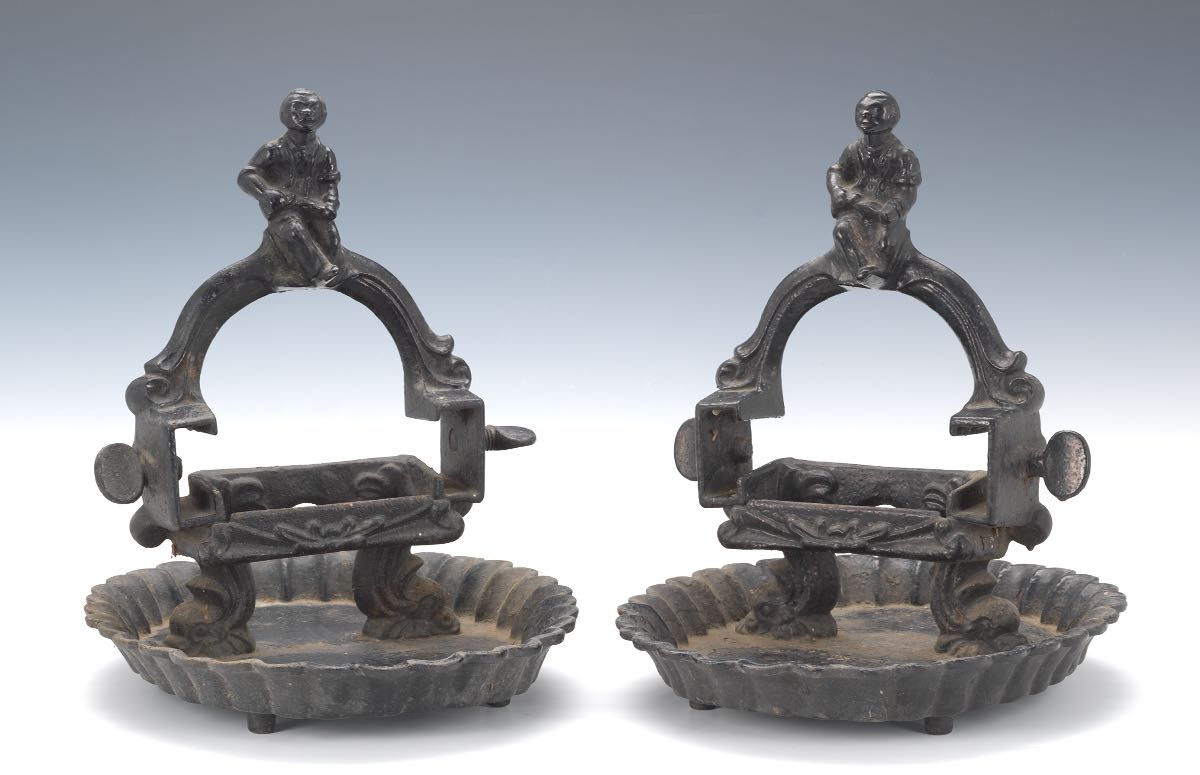 Victorian Pair of Black Americana Cast Iron Boot Scrapers, 04.18.15, Sold 207