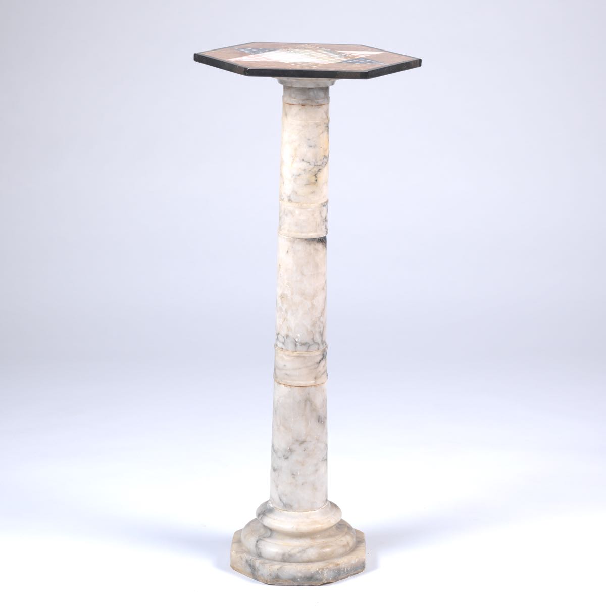 Alabaster Pedestal with Pietra Dura Chinese Checker Game Top, 04.18.15 ...