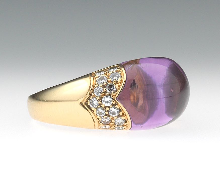 Bulgari Amethyst and Diamond Ring , , Sold: $