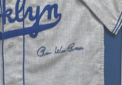 1866. Signed Commemorative Brooklyn Dodgers Pee Wee Reese Jersey -  September 2015 - ASPIRE AUCTIONS