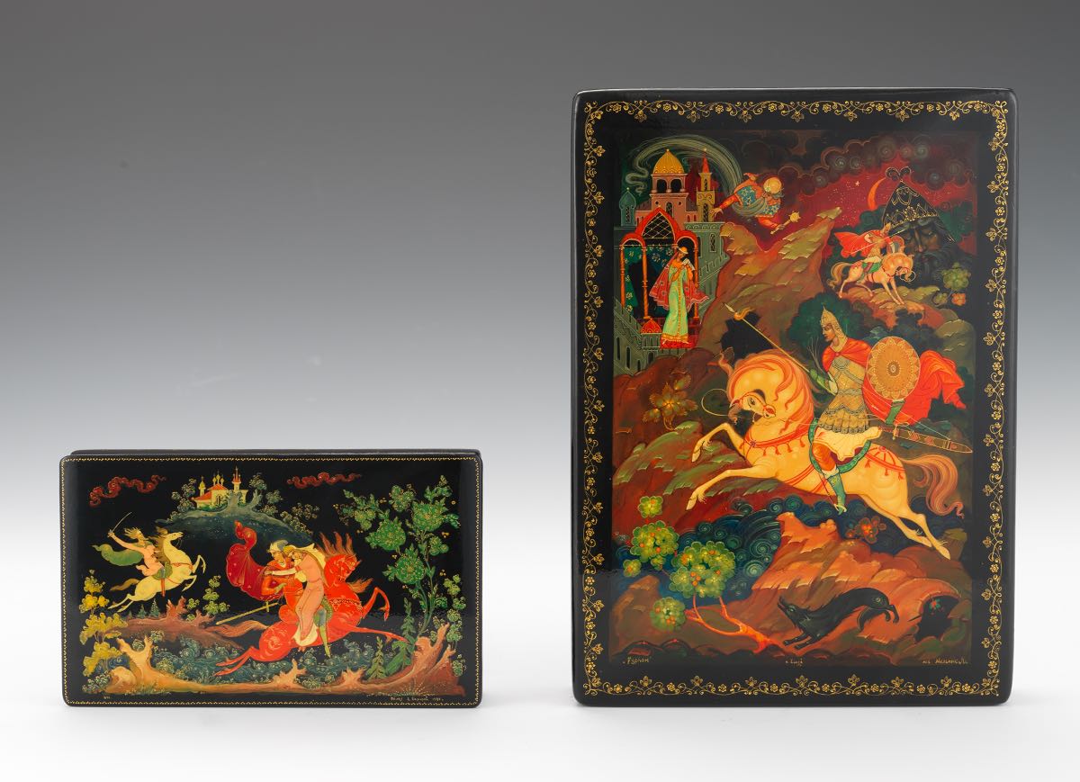 Russian Lacquer Boxes by Unknown Russian Lacquer Boxes by Unknown