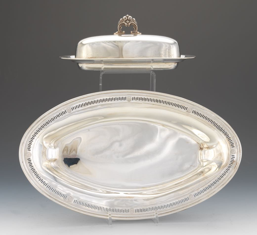 Reed & Barton Sterling Silver Covered Butter Dish, "Frances I" Pattern