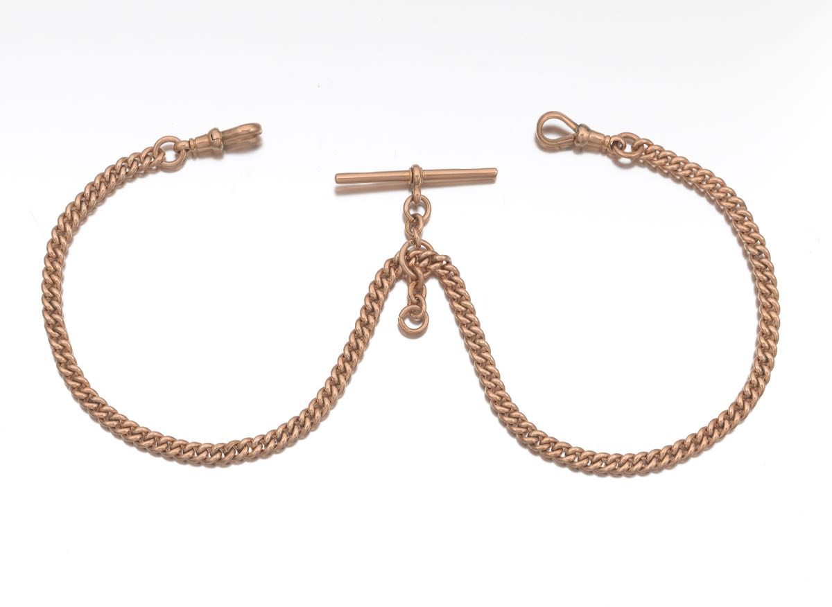 English Gold Watch Chain, Maker "A. C. Co.", 09.05.15