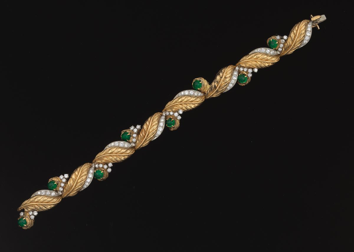 Ladies' Gold, Emerald and Diamond Bracelet , 09.04.15