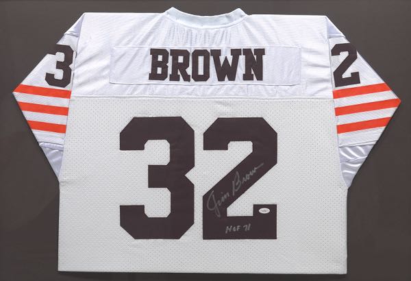 Jim Brown Cleveland Browns signed Vintage Champion Throwback jersey HOF 71  COA