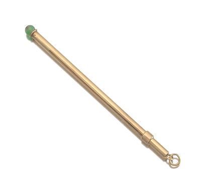 Cartier Gold and Green Jade Cocktail Stirrer/Swizzle Stick
