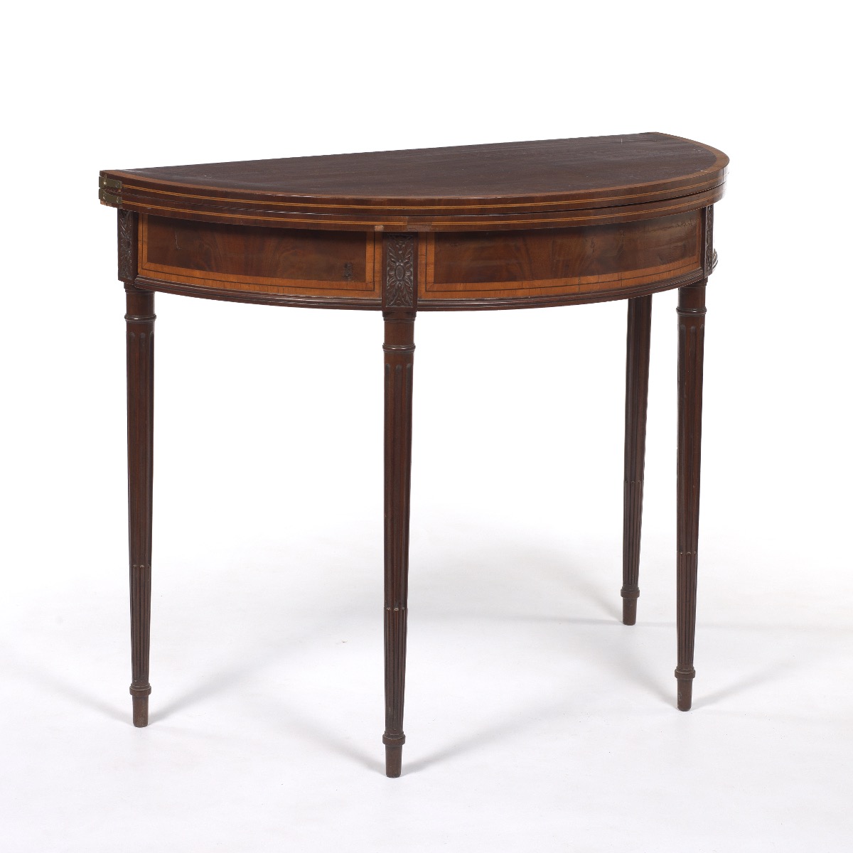 Georgian Style Demi Lune Flip Top Game Table Late 18th Century Georgian Style Demi Lune Flip Top Game Table Late 18th Century