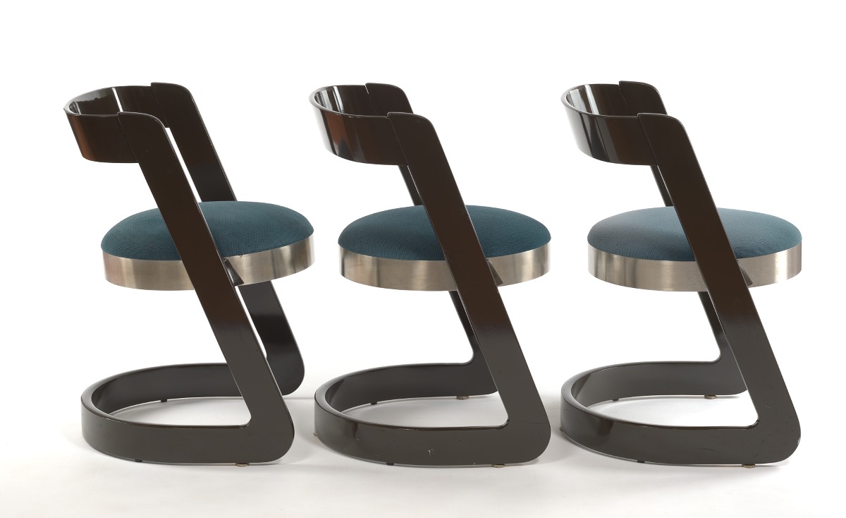 Willy Rizzo for Mario Sabot Dining Room Table and Six Chairs, ca. 1970's