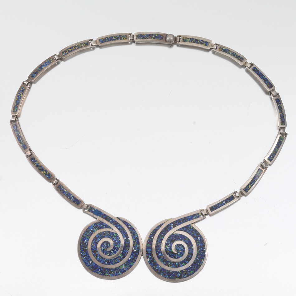 Margot de Taxco Sterling Silver and Enamel Chocker