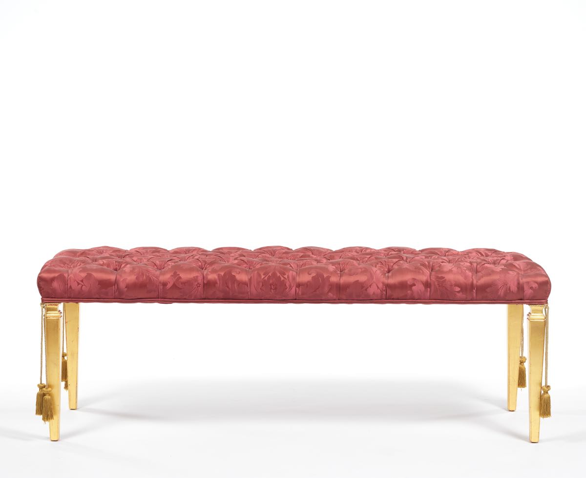 Tuffted Rose Damask Bench, 20th Century, 02.18.16, Sold 247.8