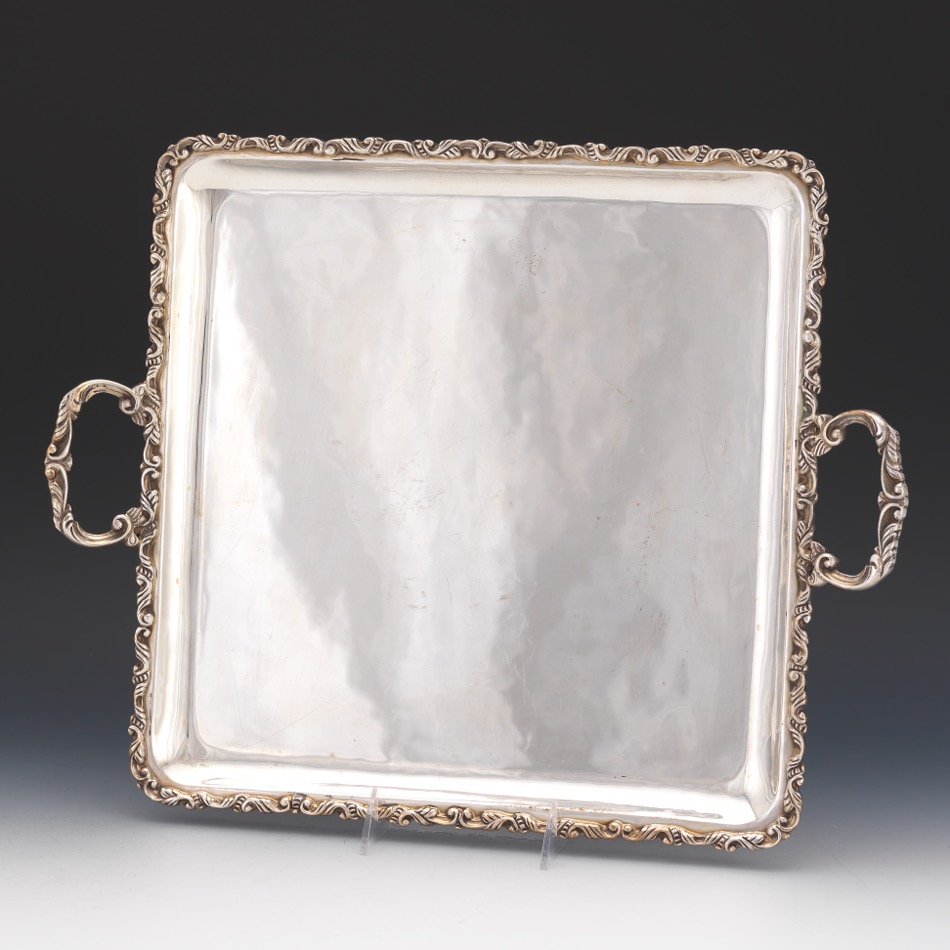 large square silver tray