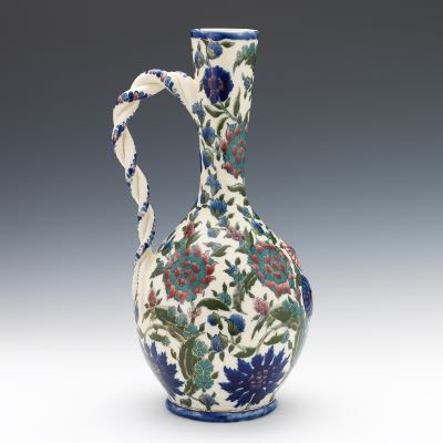 1436. Zsolnay Porcelain Tall Vase, Pécs, Hungary, ca. 1873-1882 - Featuring  the Estate of Harvey Buchanan and Penelope Draper Buchanan - ASPIRE AUCTIONS