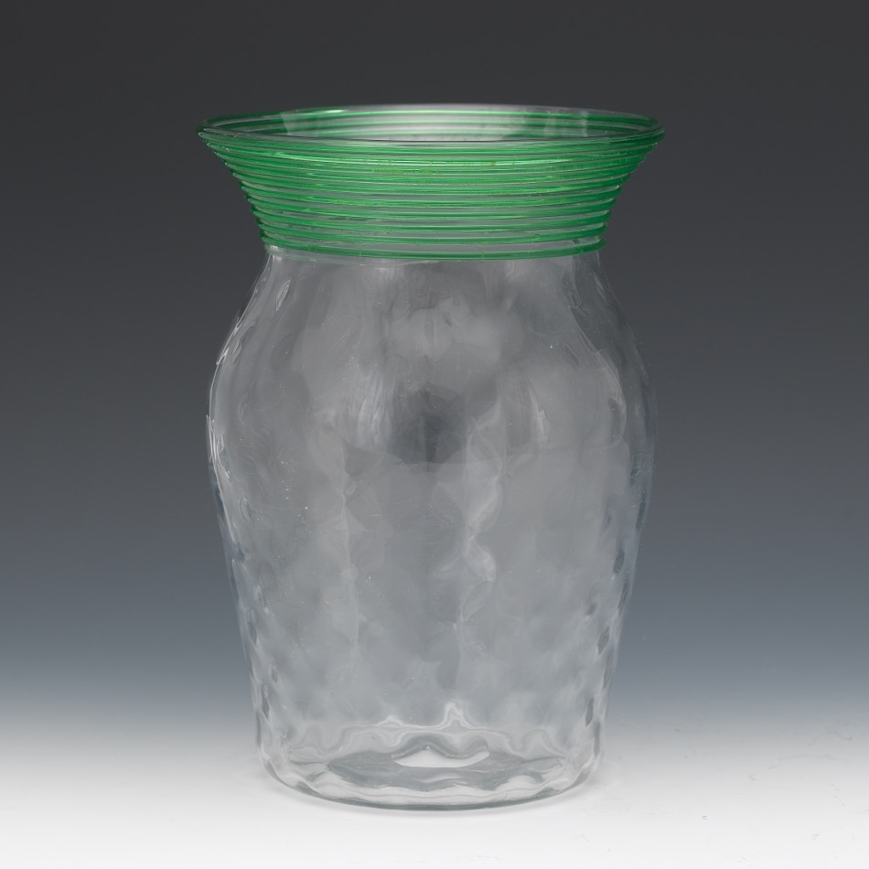 Frederick Carder For Steuben Threaded Clear Glass Vase Ca Early 20th Century 09 12 16 Sold