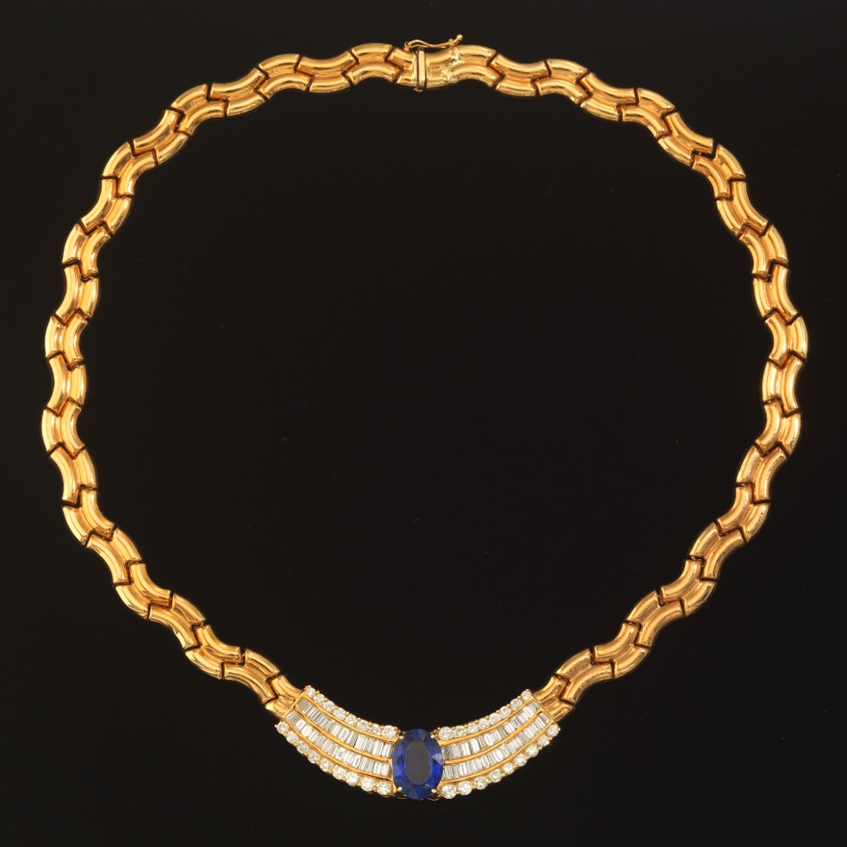 Ladies' Gold, Tanzanite and Diamond Choker necklace, 09.13.16