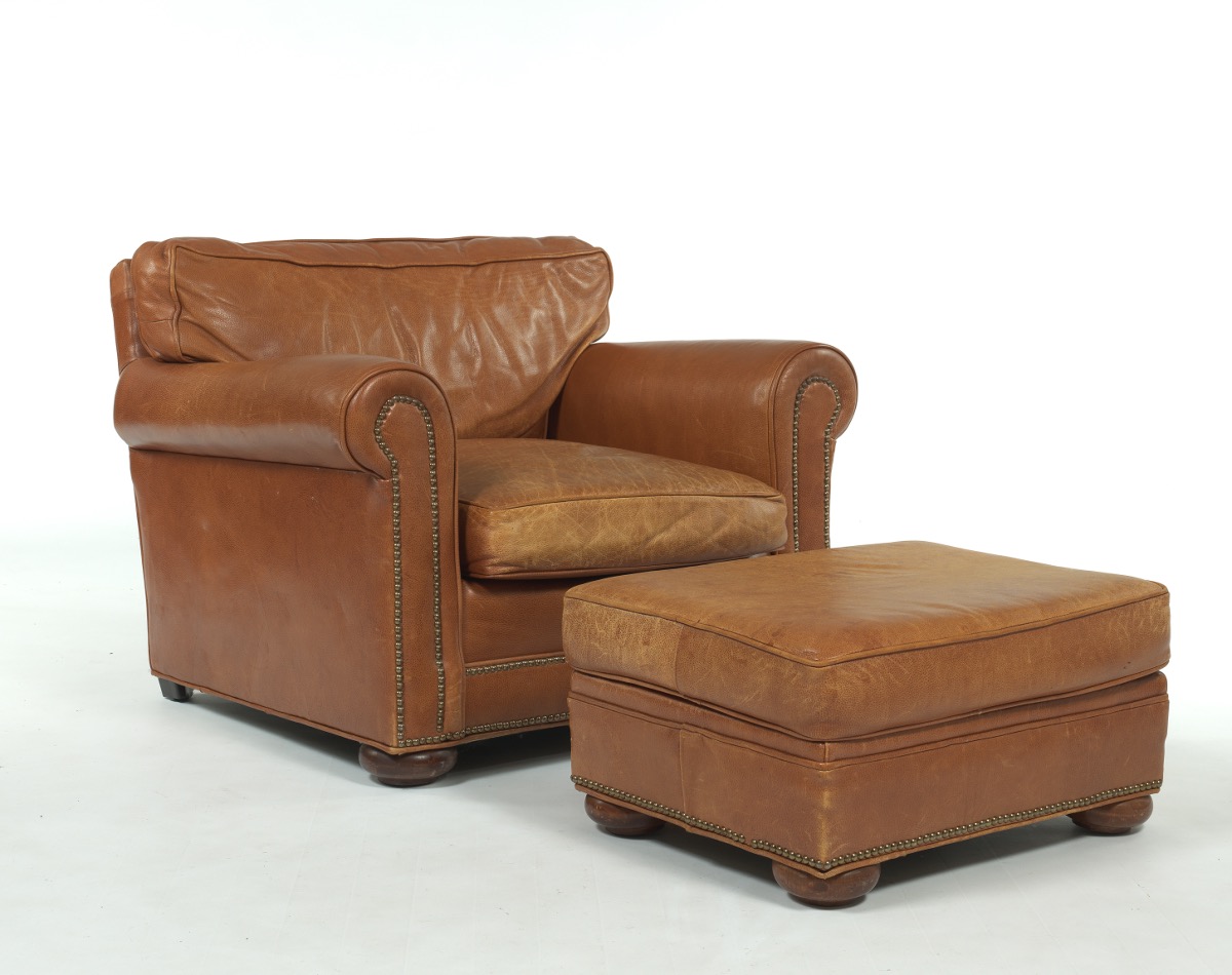 Leather Chair and Ottoman, 09.14.16, Sold: $1062