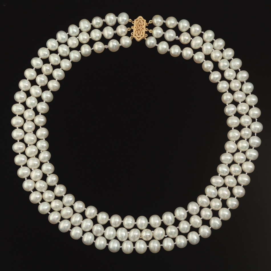 Ladies' Triple Strand Cultured Pearl Necklace , 09.13.16, Sold 483.8