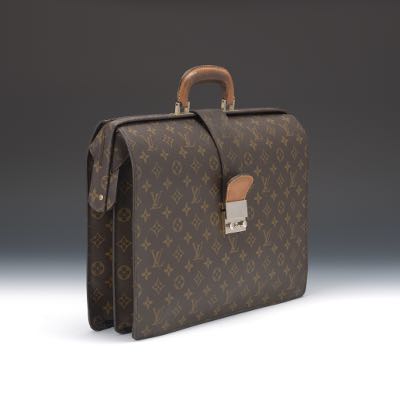 Louis Vuitton Black Epi Leather Serviette Fermoir Briefcase at