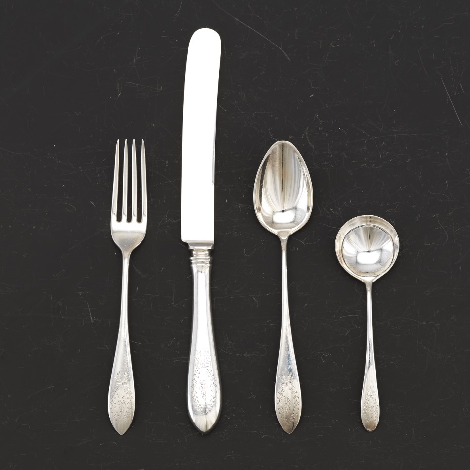 Gorham Sterling Silver, "Mothers Engraved" Pattern Flatware, Partial