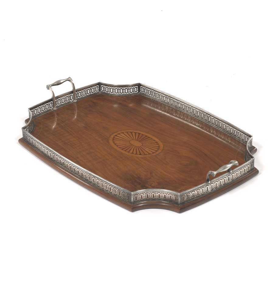 Tiffany Sterling and Inlaid Mahogany Serving Tray, 12.07.17, Sold 1150.5