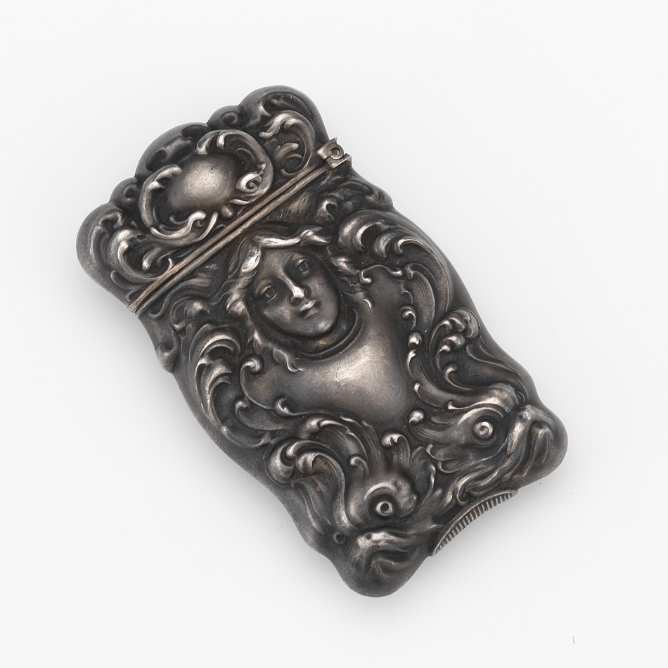 Art Nouveau Sterling Silver Maiden of the Sea and Dolphins Match Safe ...