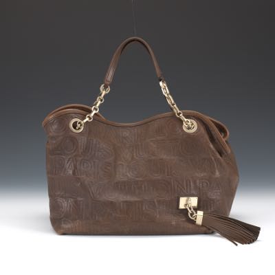 Louis Vuitton Limited Edition Brown Embossed Leather Paris Souple Wish Bag