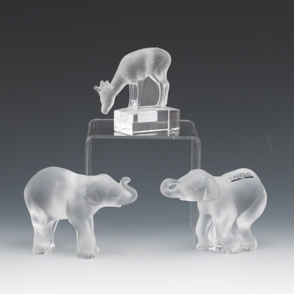 Three Lalique Crystal Decorative Objects, 11.02.17, Sold 247.8