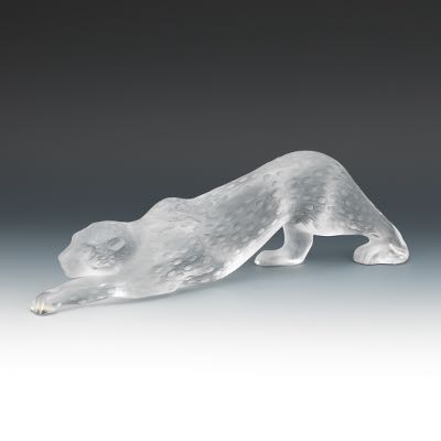 lalique crystal leopard
