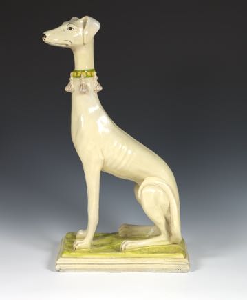 ceramic whippet statue