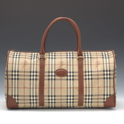 Burberry Travel Bag Brown Coated