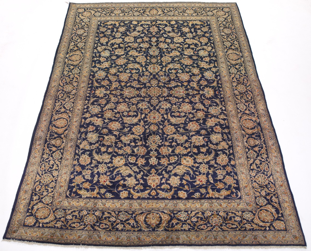 Semi-Antique Navy Blue Kashan Carpet , 09.09.17, Sold: $560.5