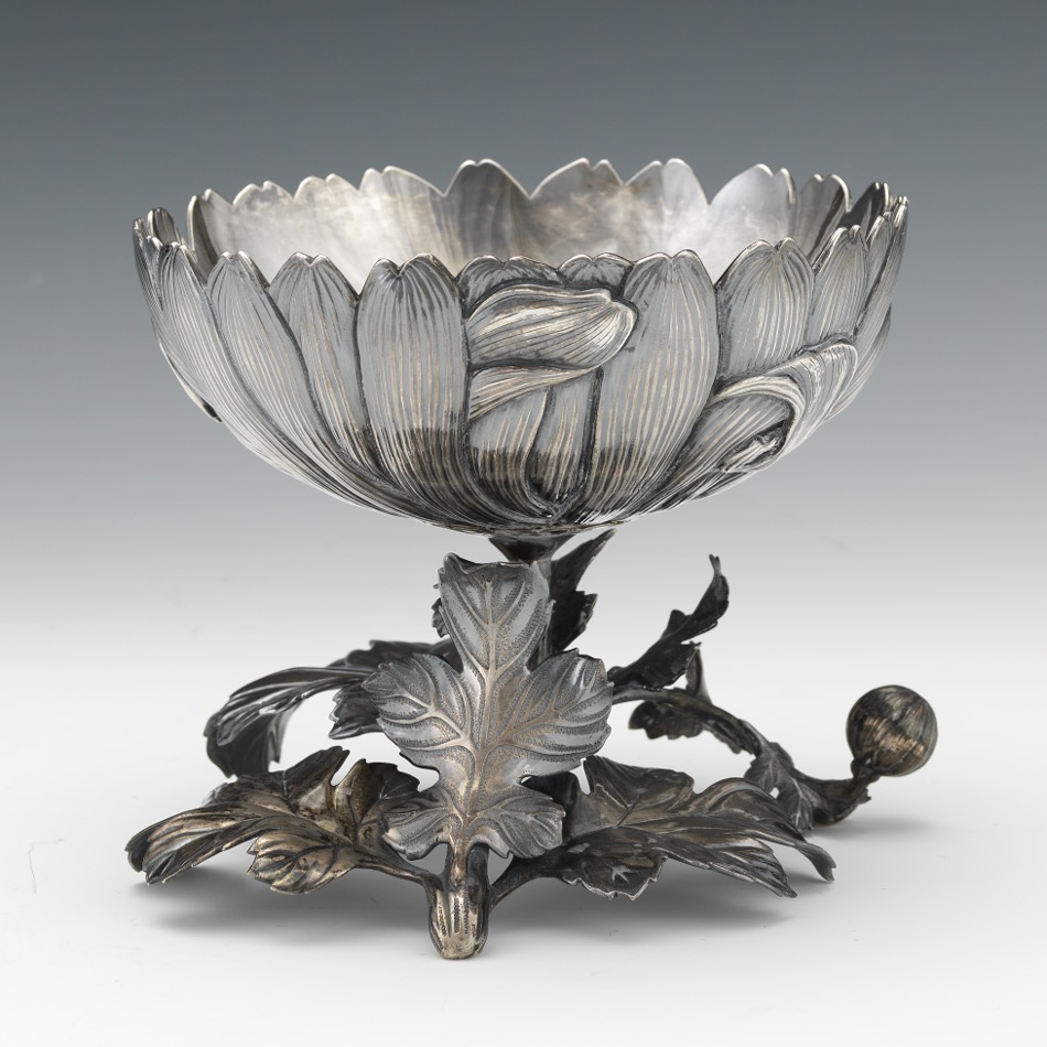 Japanese Silver Centerpiece Bowl , 09.07.17, Sold 2135.8