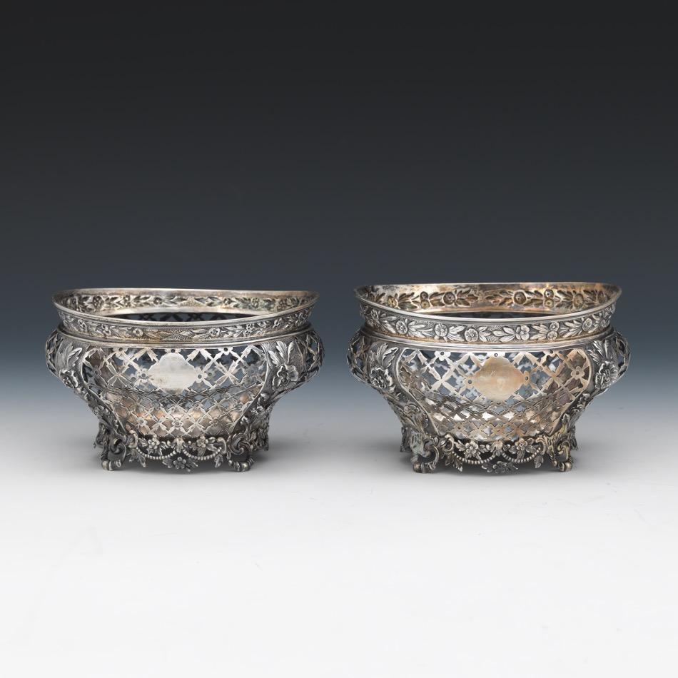 Pair of Holland, Aldwinckle & Slater Sterling Silver Baskets, London