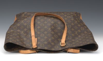 Louis Vuitton Brown Leather Monogram Cabas Mezzo Tote Bag Auction