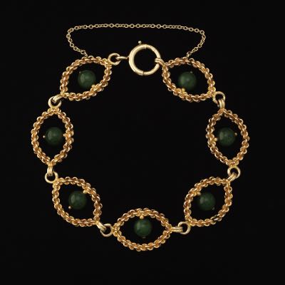 Ladies' Gold and Green Jade Bracelet , 06.01.18