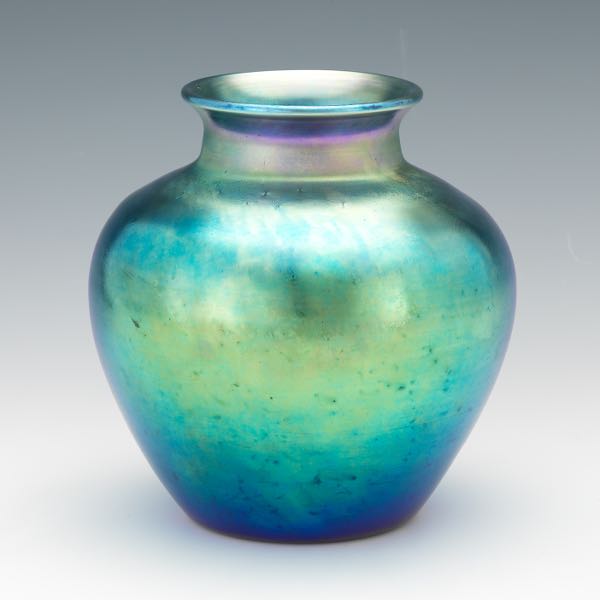 Steuben Blue Aurene Tree Trunk Vase 05 31 18 Sold 354