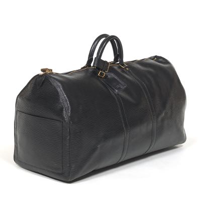 louis vuitton black epi leather keepall 55