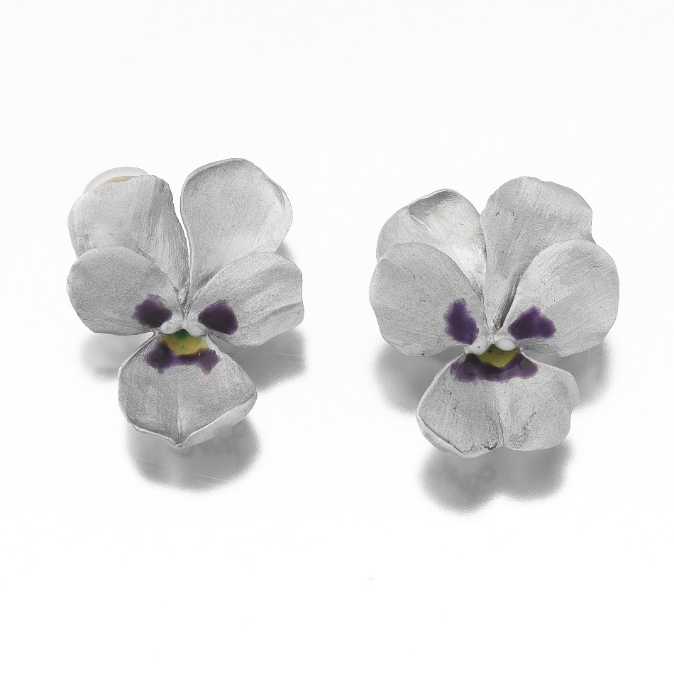 JAR Aluminium and Enamel Pansy Earrings , 11.02.18, Sold 7670