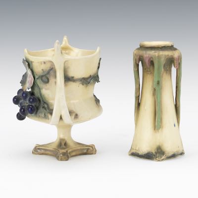 Two Art Nouveau Amphora Pottery Vases , 09.08.18, Sold: $70.8