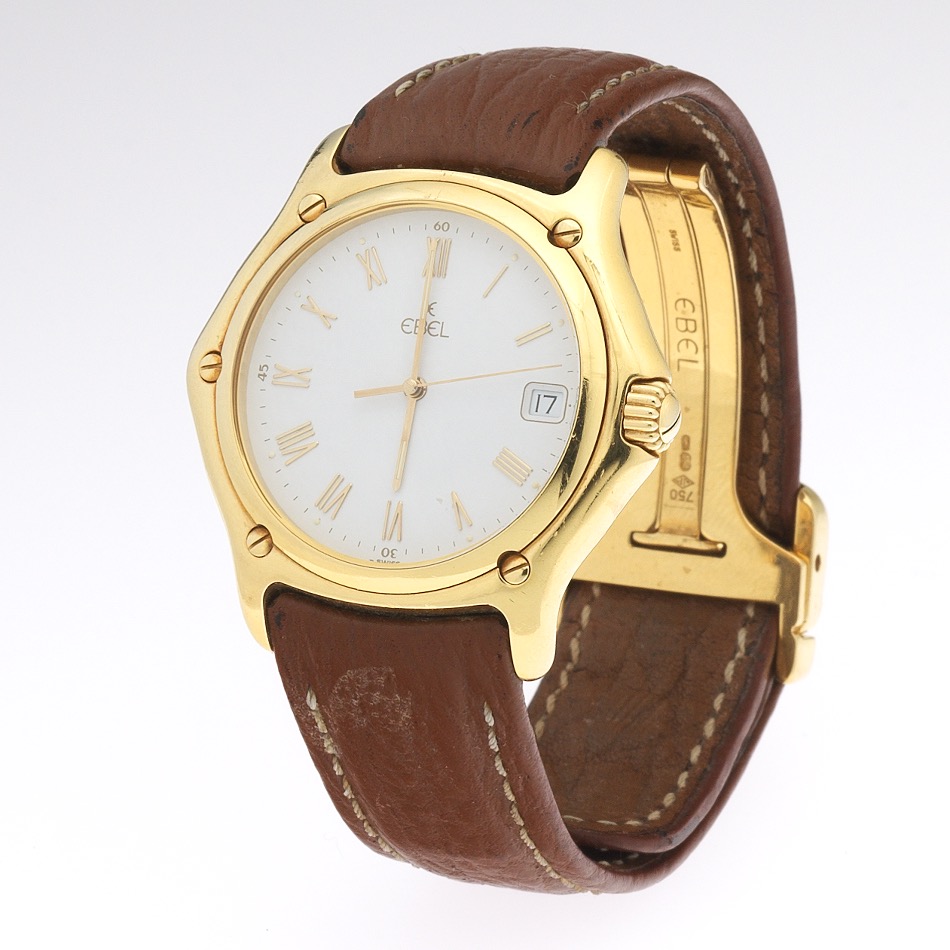 Gentlemen's EBEL "1911" 18k Gold Watch with Leather Band , 09.07.18