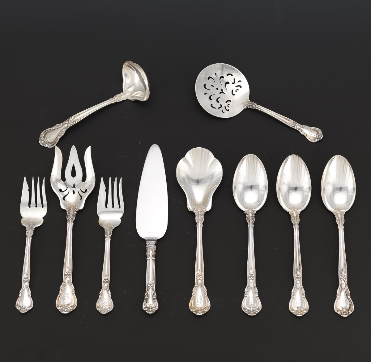 Twelve Gorham Sterling Silver Serving Pieces, "Chantilly" Pattern , 09.