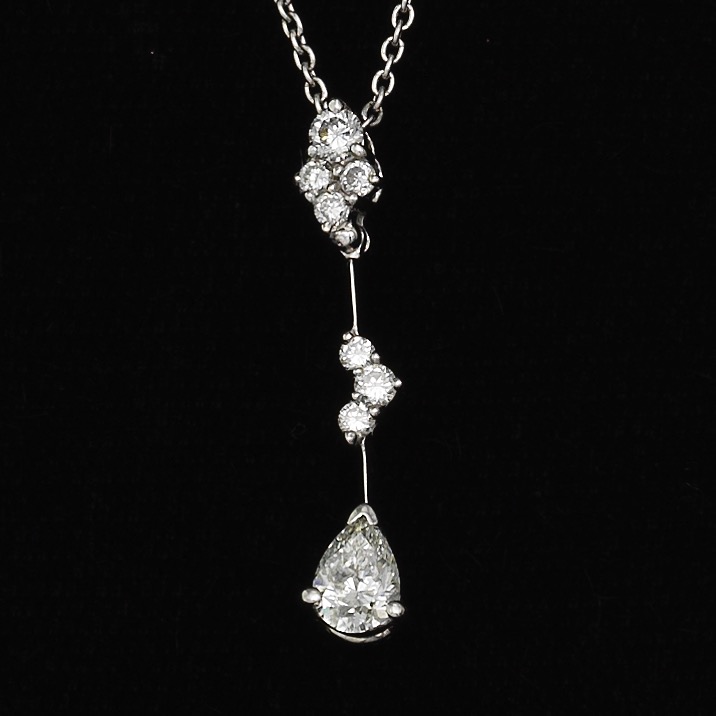 Platinum and Diamond Pendant on Chain , 09.07.18, Sold 495.6