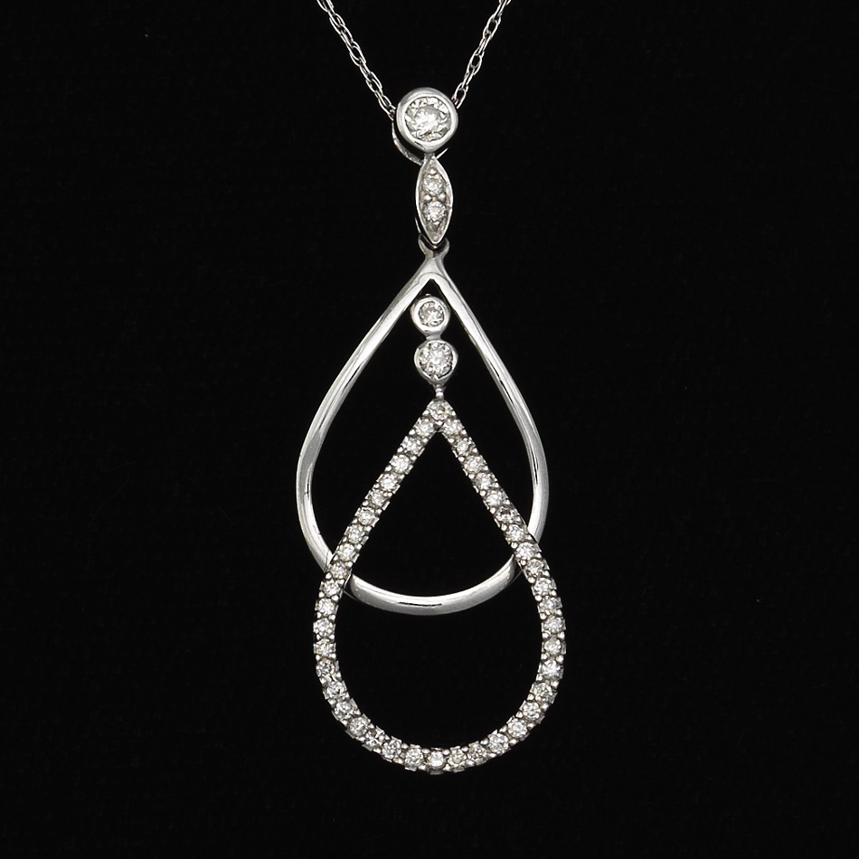 Gold and Diamond Double Loop Pendant on Chain , 09.07.18, Sold 259.6