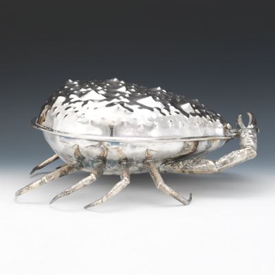 Silver Plate Crab Shaped Hors d'Oeuvre Tray, Teghini Firenze