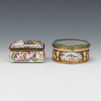 227. Two Antique Capodimonte Porcelain and d'Ore Bronze Trinket Boxes, ca. 19th Century - December 2019 - ASPIRE AUCTIONS
