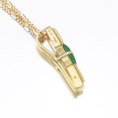 Swedish Gold and Jade Pendant on Chain , 02.15.19, Sold: $224.2